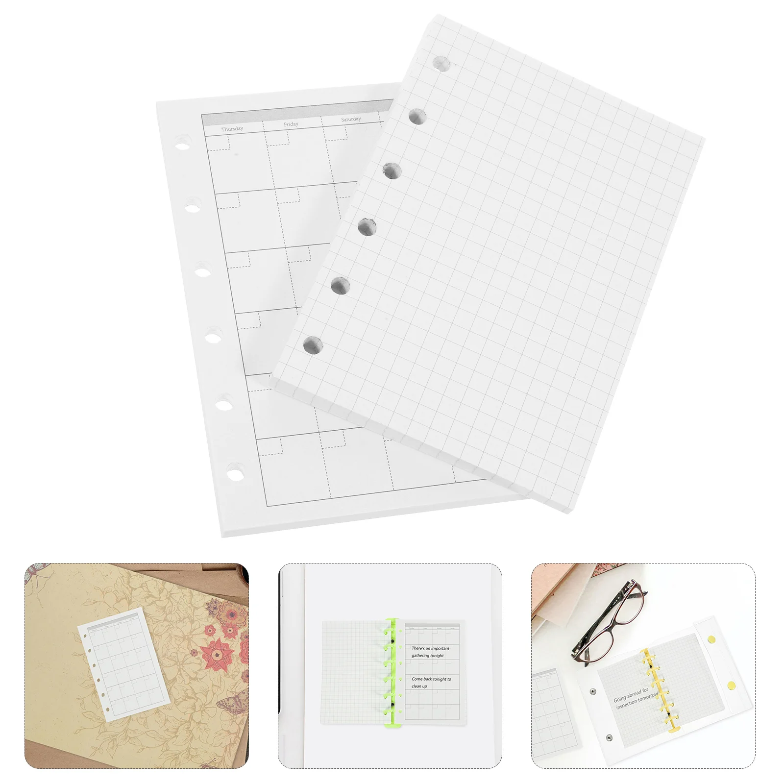 

4pcs Portable Small Notepads Loose Leaf Notebooks Delicate Transparent Cover Notepads