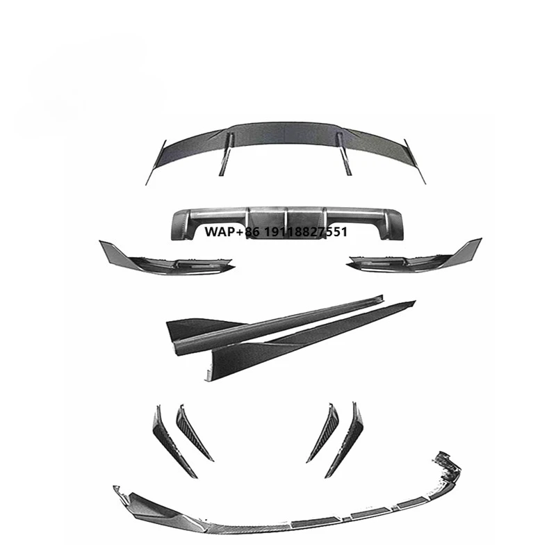 Фото Комплект обвеса G80 M3 G82 M4 M Performance Style из карбона: передний сплиттер, боковые юбки, диффузор, спойлер для G80 G82 2020-2025 №1