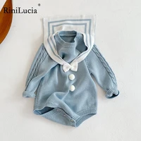 rinilucia infant baby girls long sleeves knit rompers bowknot baby children jumpsuit spring autumn baby girls rompers