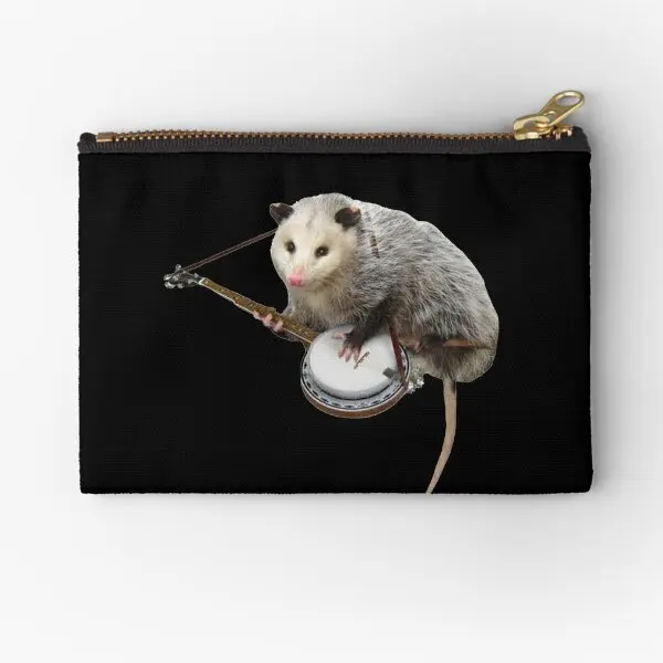 

Opossum Playing Banjo Zipper Pouches Money Bag Wallet Pure Pocket Women Men Cosmetic Panties Key Coin Socks Packaging Small