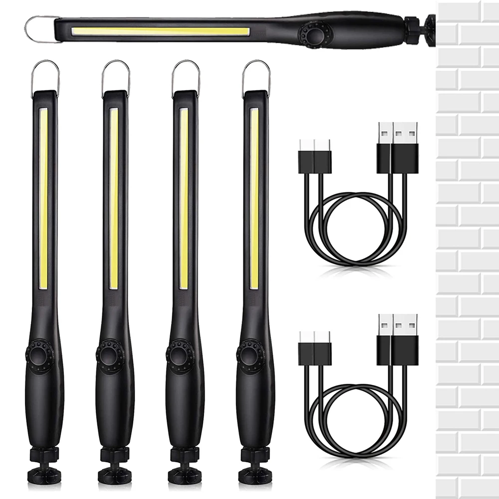 

New LED COB Flashlight Magnetic Work Light USB Rechargeable Torch Hook Portable Lantern Inspection Light Camping Car Repair Lamp
