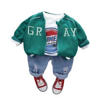 new spring autumn baby clothes children boys girls fashion jacket t shirt pants 3pcssets toddler casual costume kids sportswear