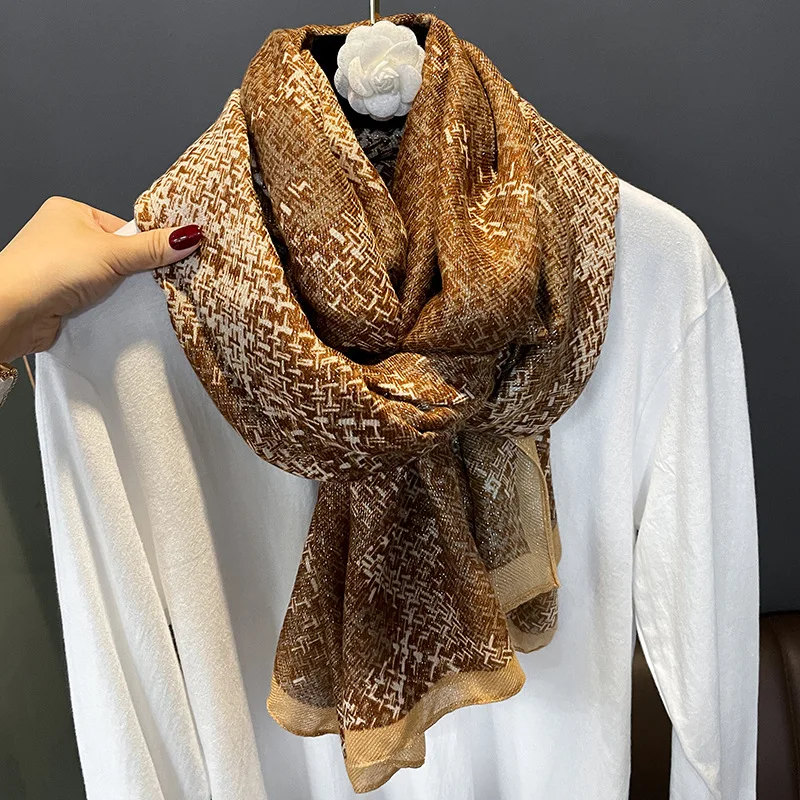 Женский хлопковый шарф-повязка 90x180 см