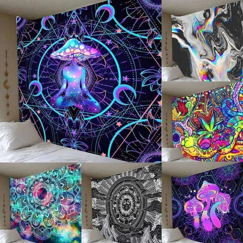 

Гобелен с иллюзорным рисунком, гобелен, домашнее прикроватное украшение, ткань, подвесная ткань, гобелен, пляжное полотенце