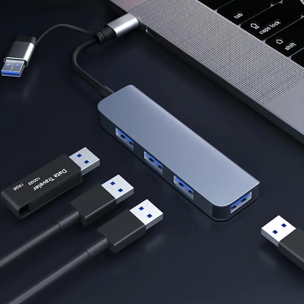 Разветвитель с кабелем практичная многофункциональная вилка типа C 4 X USB 3 0