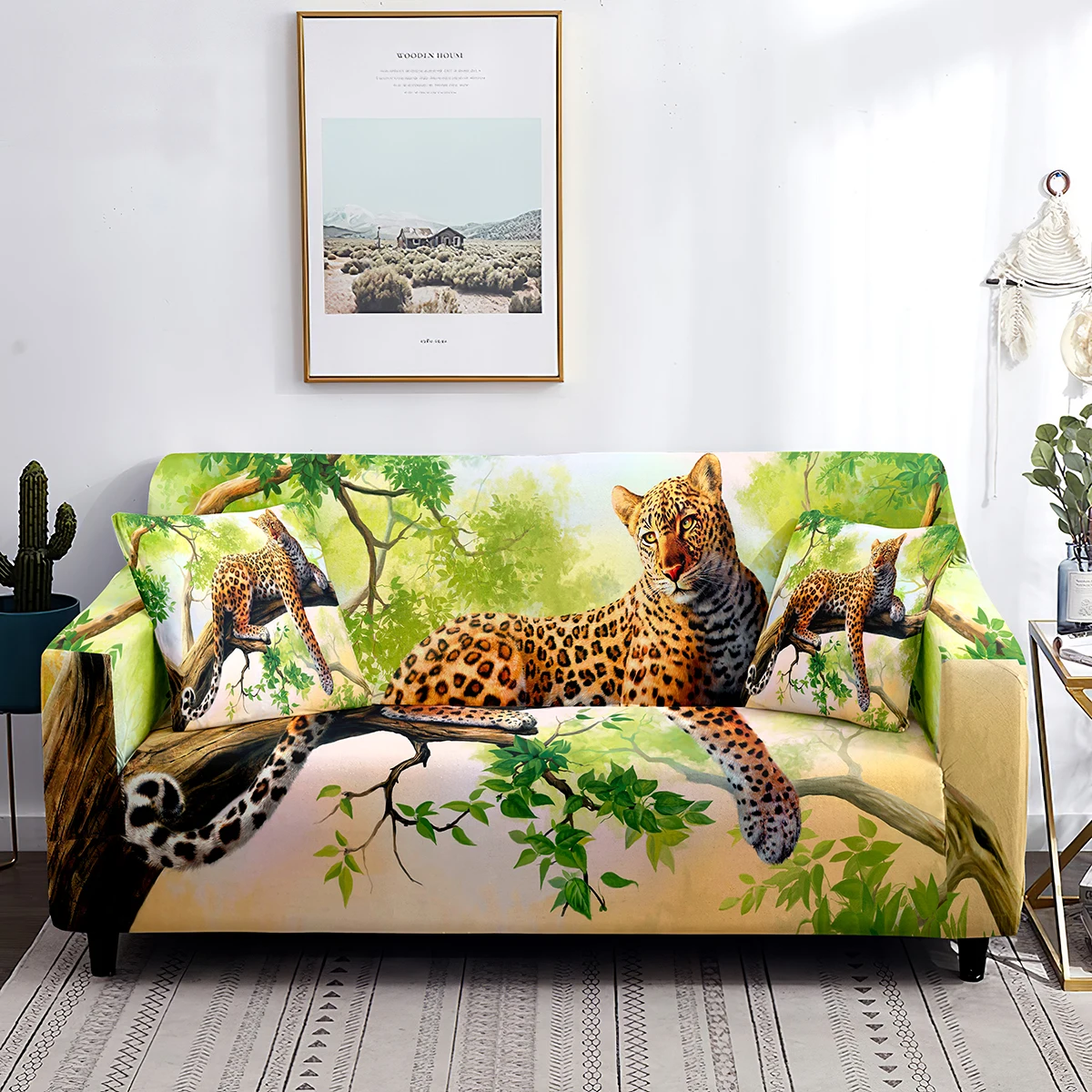 

Чехол для дивана Эластичный Нескользящий моющийся с принтом животных