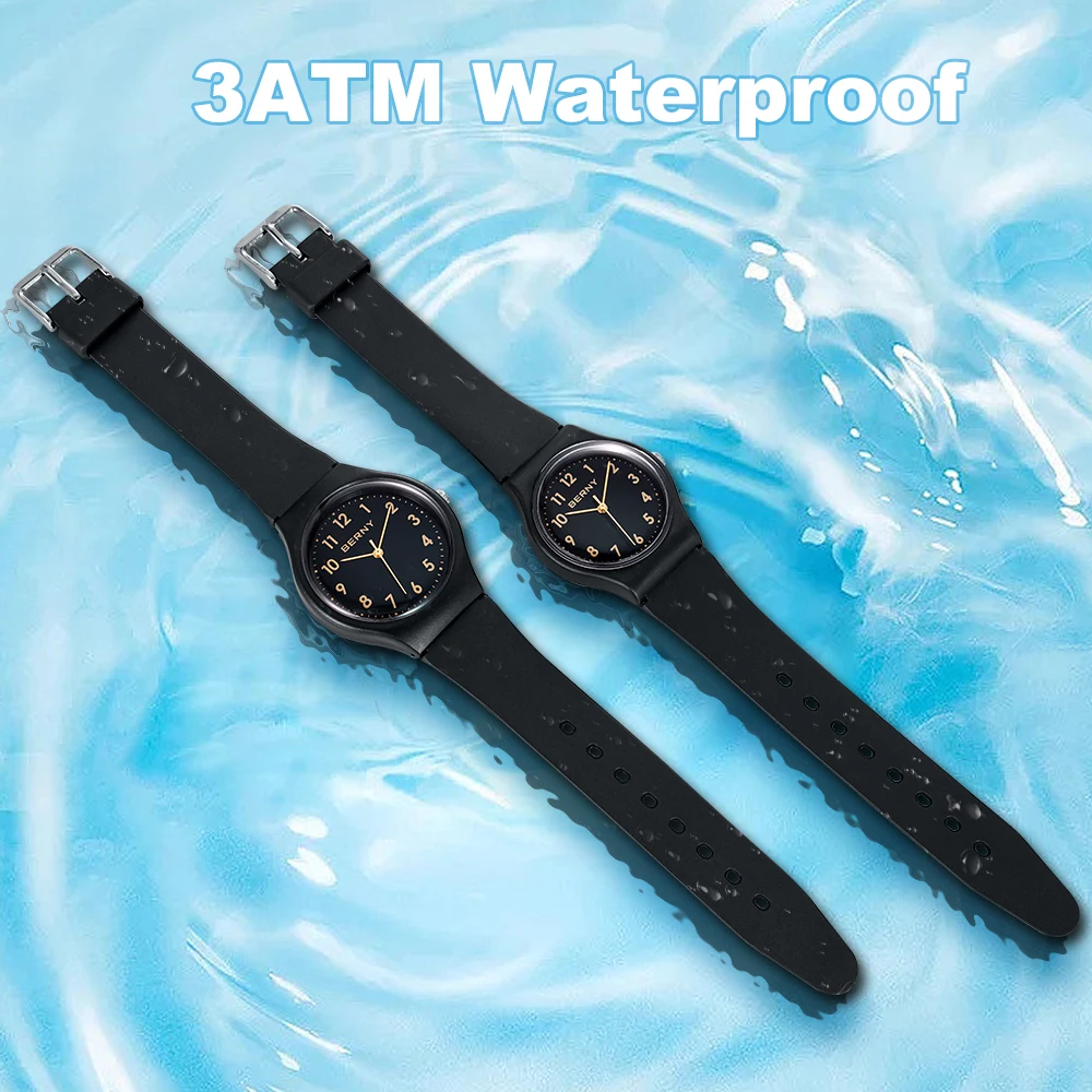 BERNY Quartz Women Watch Japan Miyota 2035 Waterproof 30M Ultra Thin Sport Lovers Watch Ladies Fashion Gold WristWatch for Women