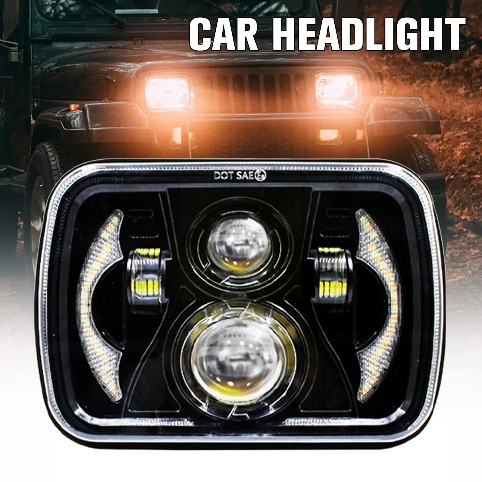 

45W Motorcycle Work Light Aluminum Alloy Headlights LED Headlight For 1986-1995 Jeep Wrangler YJ 1984-2001 Cherokee XJ K3F2