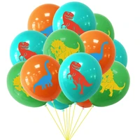 jurrasic world anniversaire dinosaur theme party pull flag banner cake topper latex balloon boy birthday party decor supplies