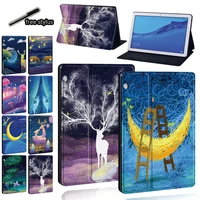 tablet case for huawei mediapad t5 10 10 1t3 8 0t3 10 9 6 inchmediapad m5 lite 10 1m5 10 8 pu leather cover case vstylus