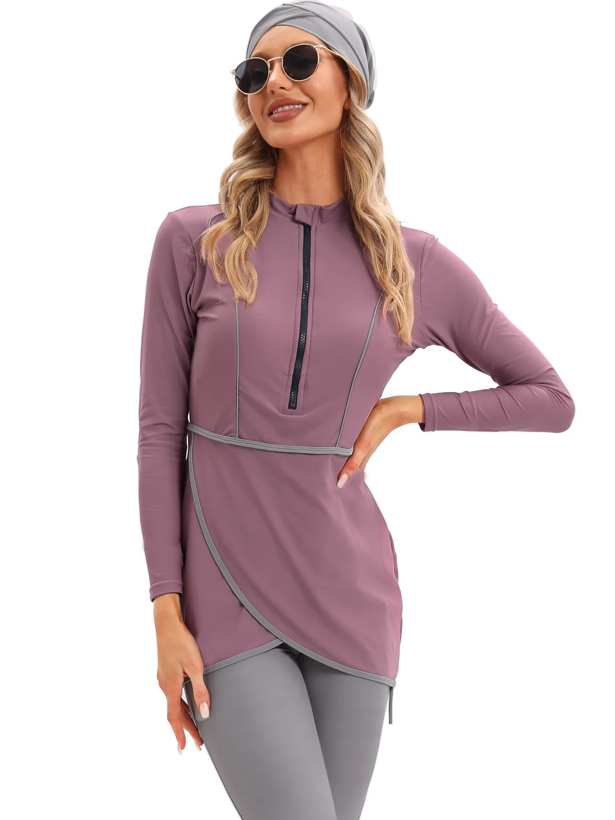 Новый мусульманский женский купальник скромный лоскутный хиджаб с длинными