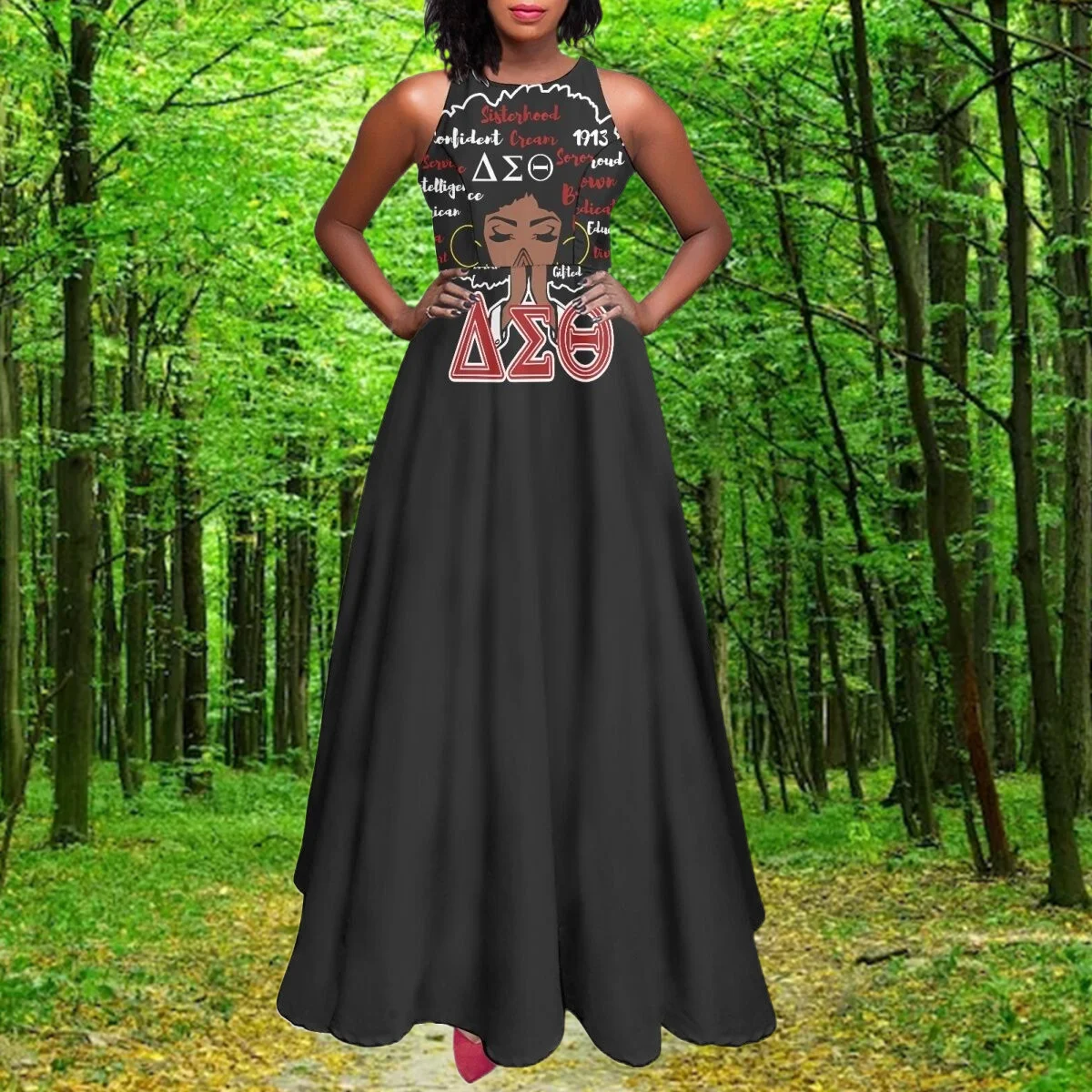 

Женское длинное платье без рукавов, американское платье с капюшоном sisterity 1913, женское Макси-Платье с принтом, женские свободные платья с высокой талией 2023