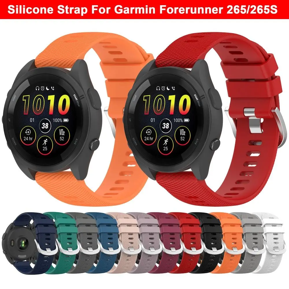 

New Soft Silicone Sport Band Straps For Garmin Forerunner 265/265S Fitness Bracelet Replacement Watchband Smartwatch Accessories