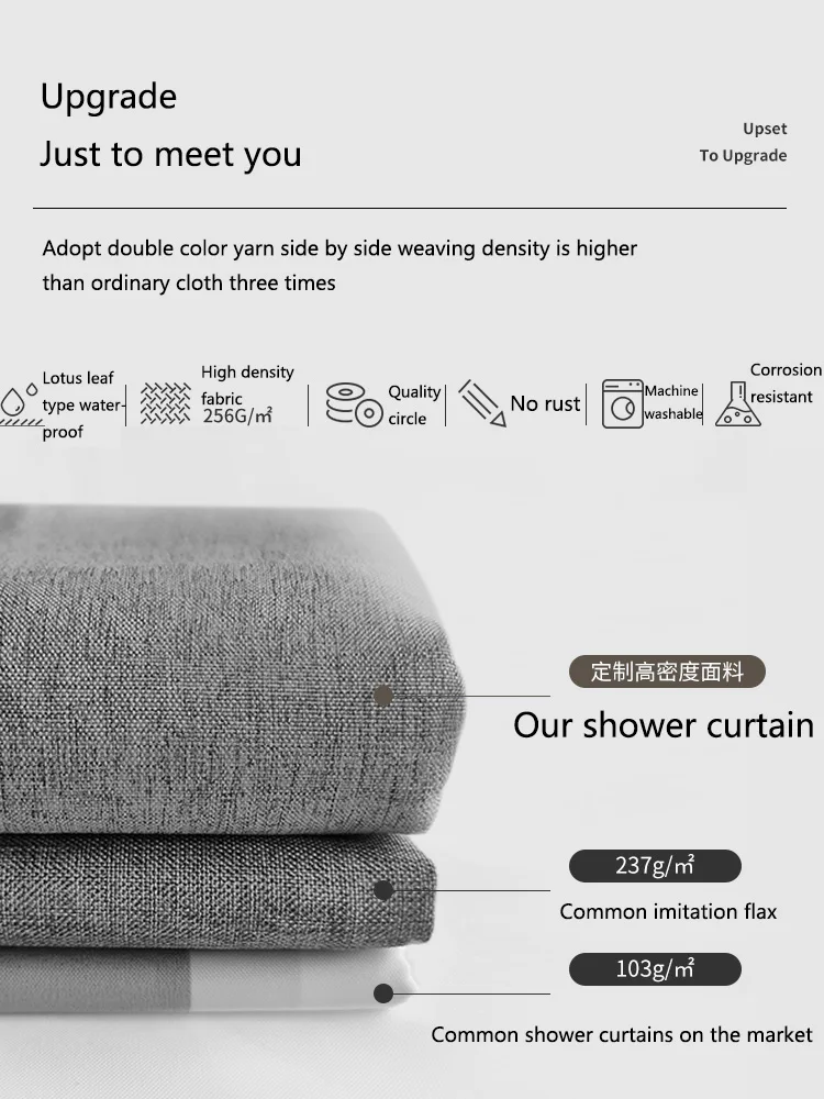 k water grey beige pink polyester mildew resistant linen shower curtains with hooks waterproof antibacterial curtain bathroom free global shipping