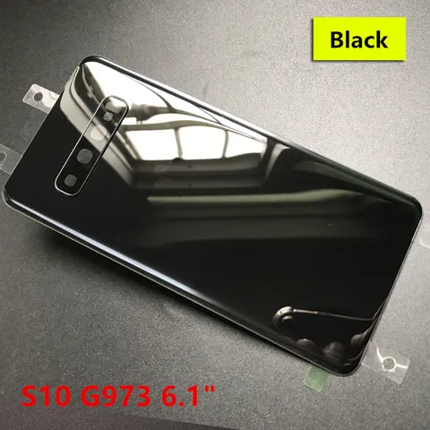 Корпус S10 для Samsung Galaxy S10 G973 6, 1 дюйма, стеклянная задняя крышка аккумулятора, ремонт, замена задней крышки двери + объектив камеры