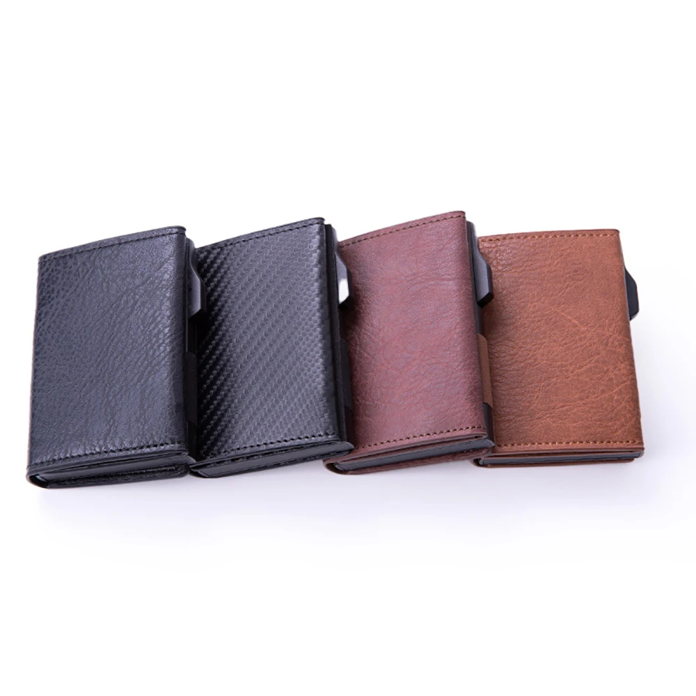 2023 Credit Card Holder Wallet Men Women RFID Aluminium Box Cases Bank Cardholder Case Vintage Leather Wallets with Money Clips
