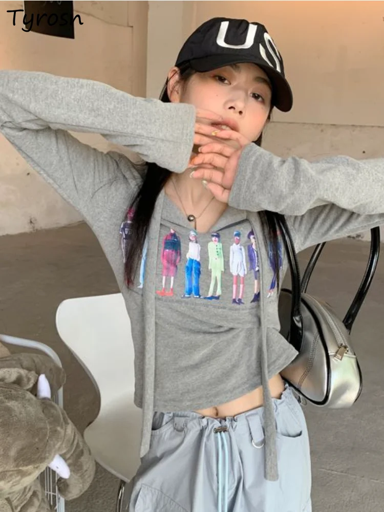 

Футболки Женские приталенные для студентов, винтажные, уличные, в Корейском стиле, модные, повседневные, универсальные, специальные, Осенни...