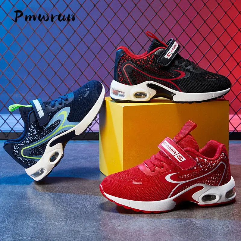 Kid Spring Autumn Run Basketball Soft Shoes Children Lace Up Waterproof Anti Slip Outdoor Shoes Student Breathable Climb Shoes