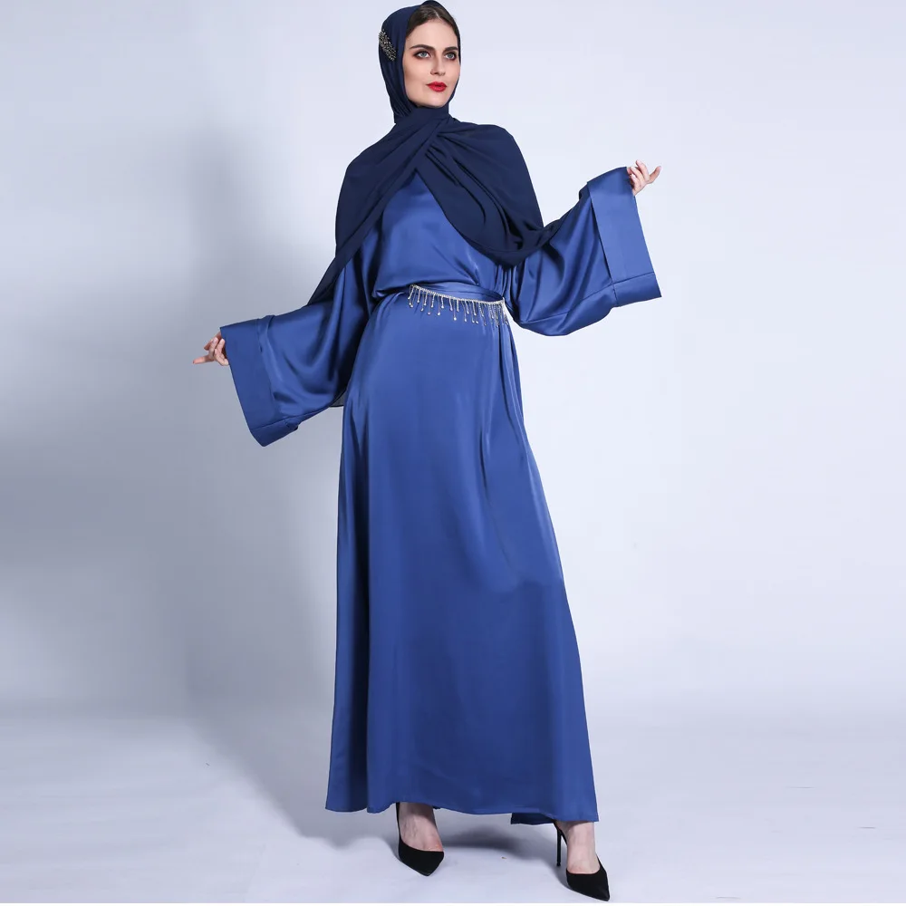 

Eid Mubarak Abayas для женщин Дубай Abaya Турция матовая однотонная свободная кисточка мусульманская мода хиджаб платье Рамадан ислам длинные платья