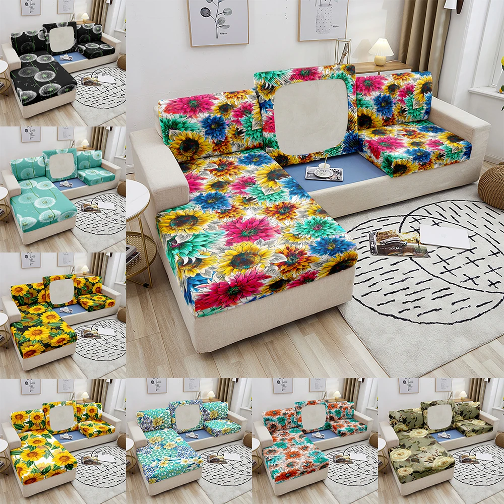 

Flower Print Sofa Seat Cover Floral Sofa Seat Cushion Cover Enlarge Widen Slipcover Corner Sofa Cover Living Room L Shape Sofa