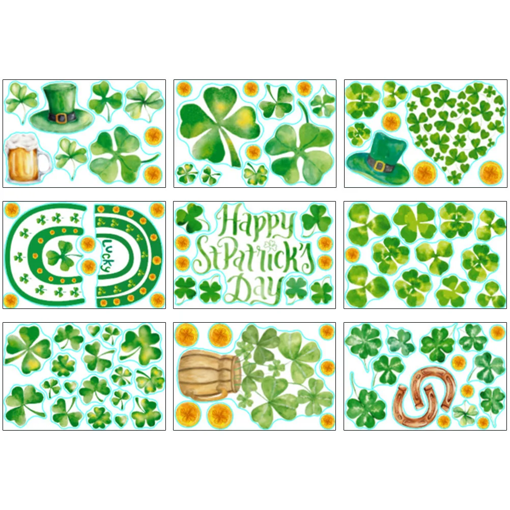 

Wall Day Stickers St S Decals Patrick Decor Door Decorationbackdrop Sofa Pvc Hat Homegnome Leprechaun Shamrock Cling Window
