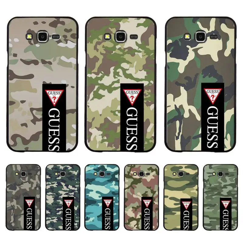 

Luxury Guess Army Green Camouflage Phone Case For Samsung Galaxy J4plus J6 J5 J72016 J7prime J7Core J6plus Coque