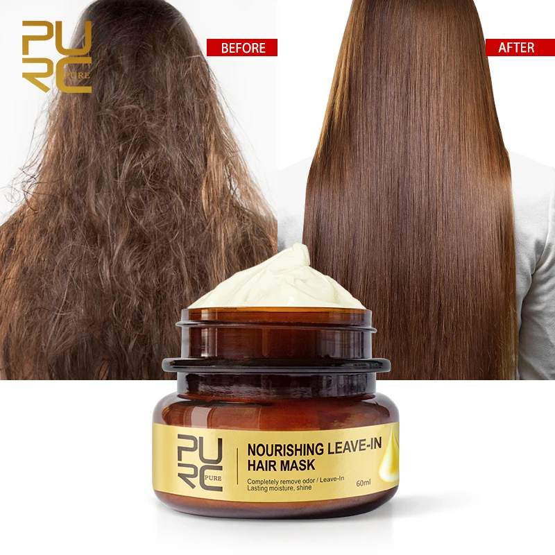 

2022 PURC Nourishing Leave-In Hair Mask Completely remove odor Lasting moisture shine Hair Treatment 60g Dropshipping