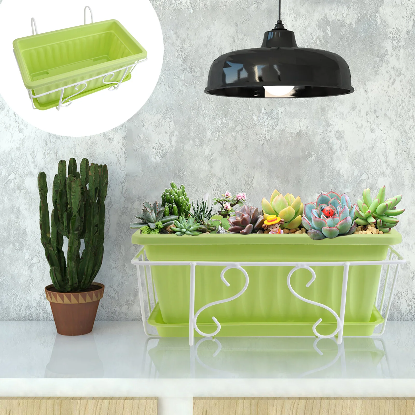 

Stand Flowerpot Plastic Hangers Hanging Metal Clothes Rack Shelf Basket Supply