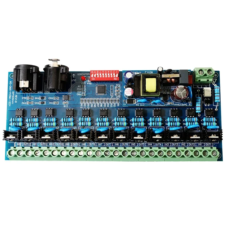 6-канальный 12-канальный декодер высокого напряжения DMX512 110 В 220 переменного тока