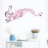 modern dreamlike personalized wall paper pink music symbol flower music teacher bedroom porch home wall decoration wall sticker
