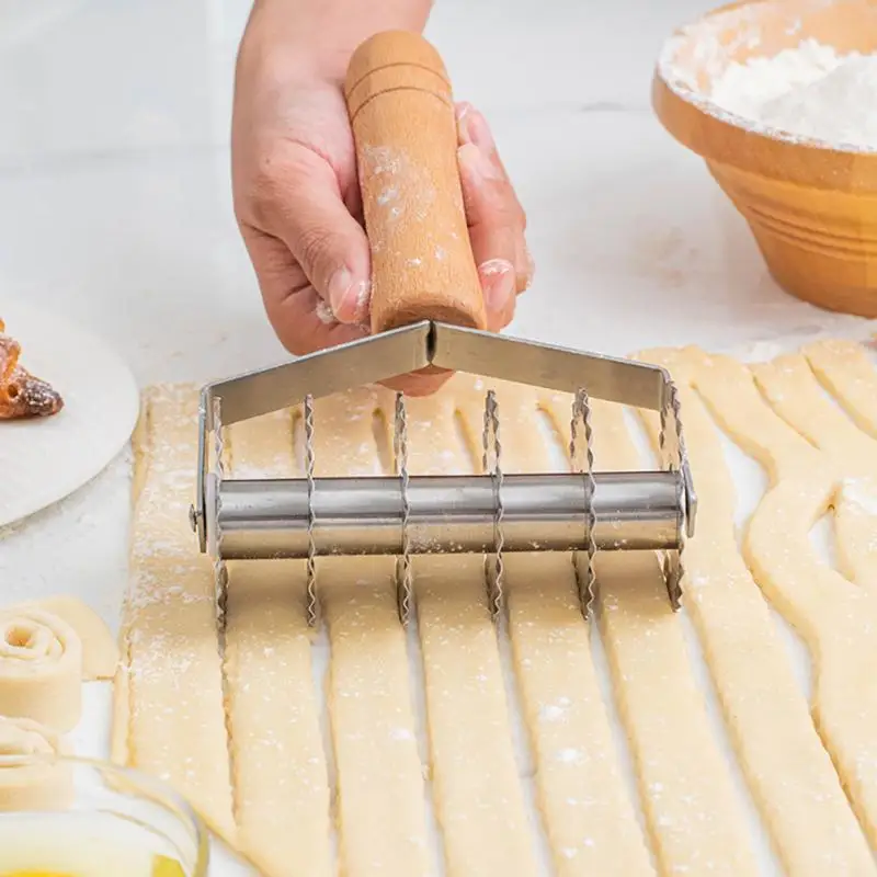 

6 Wheels Cutter Dough Divider Side Pasta Knife Flexible Roller Blade Pizza Pastry Peeler Stainless Steel Bakeware Tools