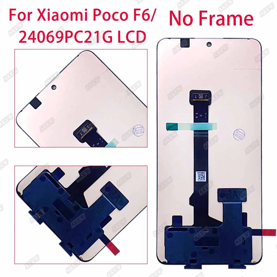Фото Дисплей AKEW AMOLED для Xiaomi Poco F6 24069PC21G, новый ЖК-дисплей для POCO F6, сенсорный экран в сборе, запасные части №4