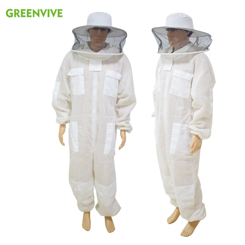 

3-Layers Ventilated Mesh Beekeeping Suit Ultra Breathable Ventilated Suit with Round Veil Professional Anti Bee Protective Suits