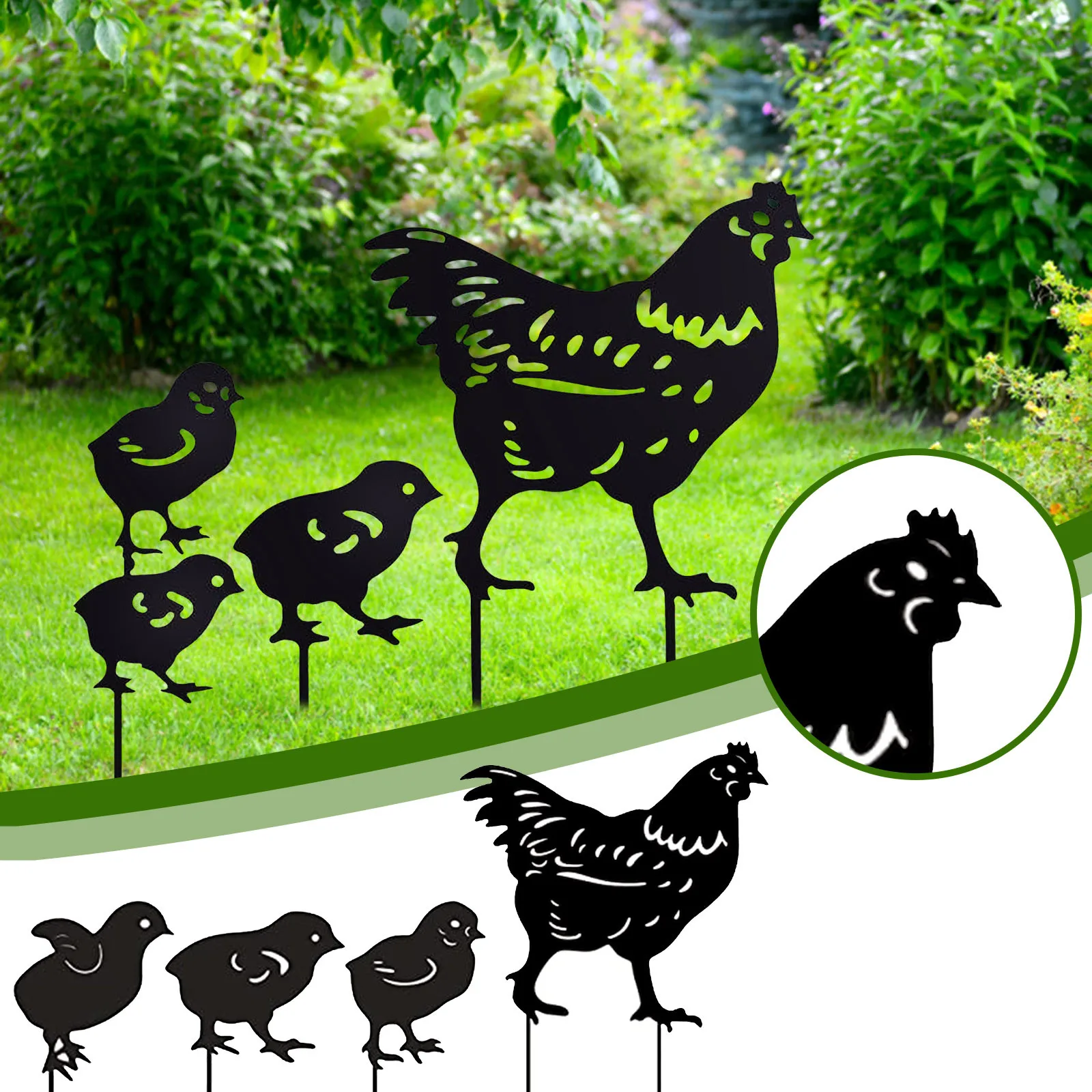 1 шт. украшения для курицы Полые Акриловые фигурки животных на Пасху дома улицы