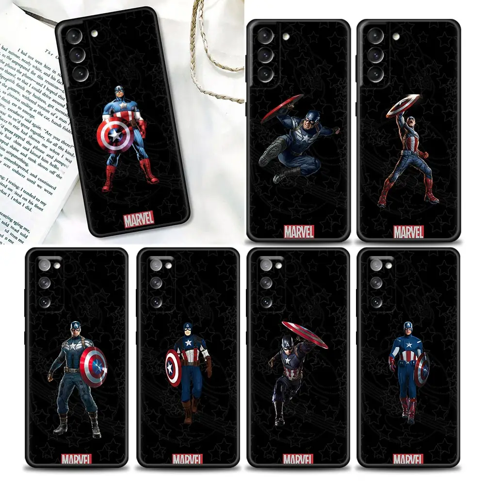 

Phone Case for Samsung Galaxy S22 S7 S8 S9 S10e S21 S20 Fe Plus Ultra 5G Soft Silicone Case Cover Cool Captain America Marvel