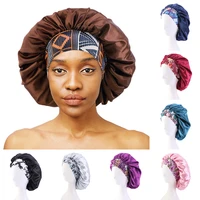 satin bonnet for african women elastic wide band night sleep satin hat chemo caps hair loss cover fashion head wrap hair care