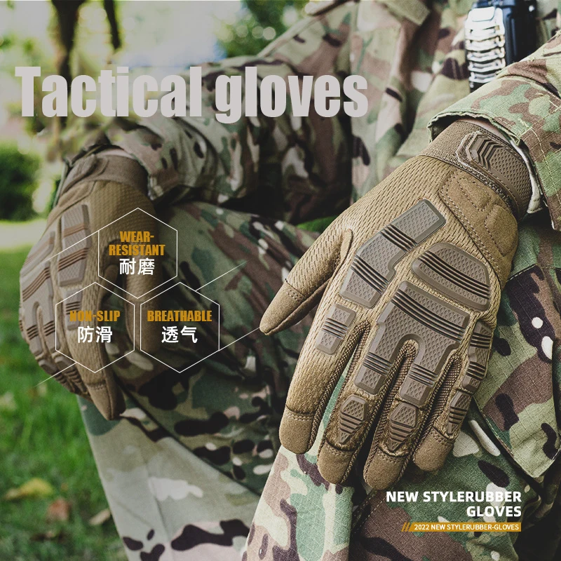 

Tactical Gloves Military Men Combat Working Shooting Hunting Full Finger Motor Glove Paintball Driving Rubber Protective Gear