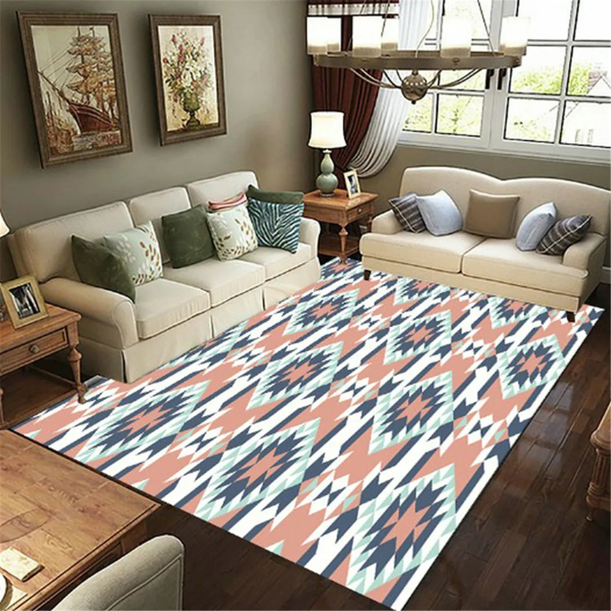 

Retro style geometric print art mats door mats non-slip mats carpet bedroom home decor
