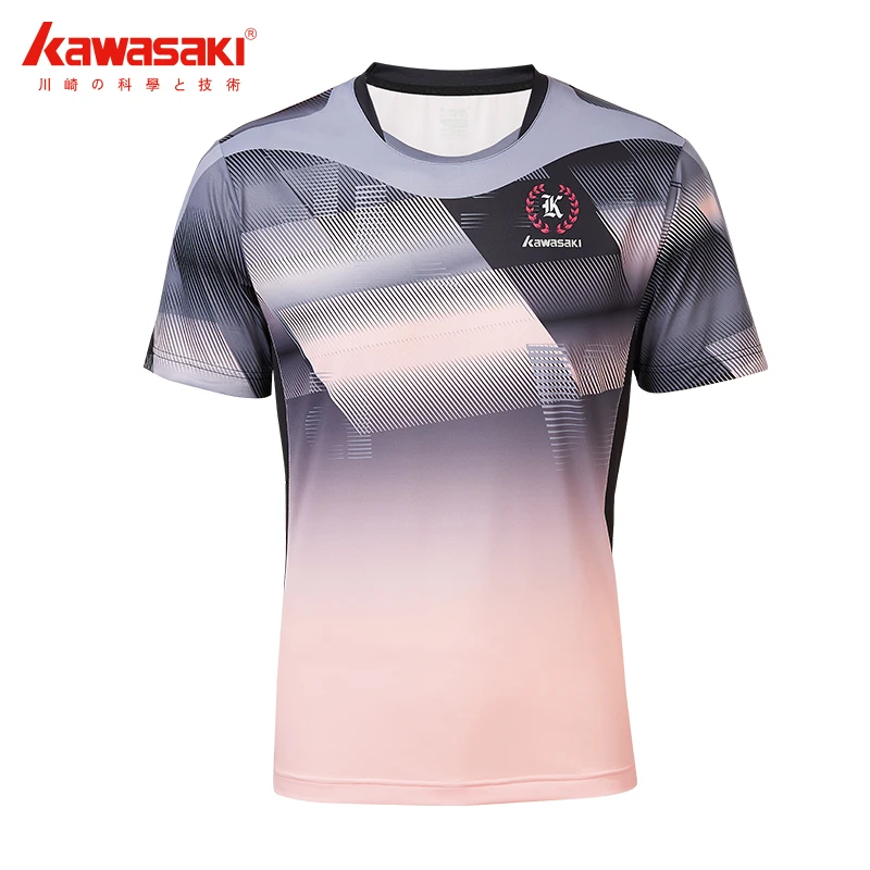 Kawasaki 2022 Badminton Shirt Sportswear Breathable Men Shirt V-Neck Tennis T-shirts For Men ST-V1906