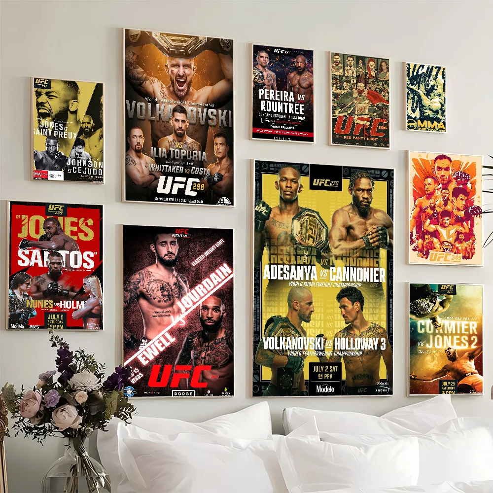 U-Ultimate Fighting Championship UFC Классические постеры с фильмами Белая бумага Наклейка DIY