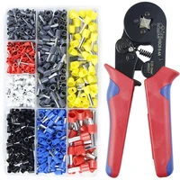 tubular crimping plier assorted wire copper crimp connector insulated cord pin terminal ferrule kit set