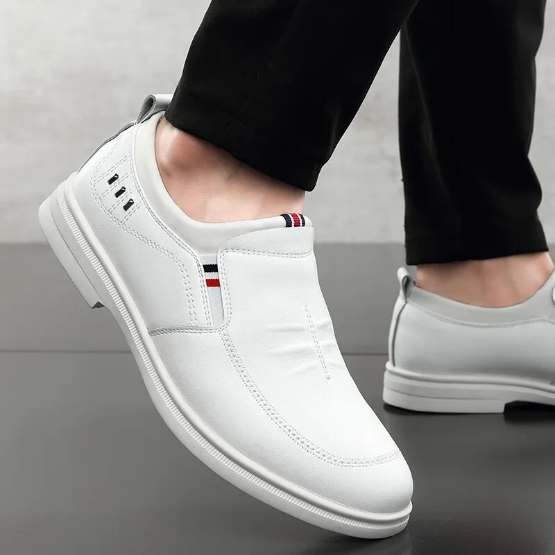 Повседневная кожаная обувь. Мужская обувь без шнуровки для ленивых. Весна и