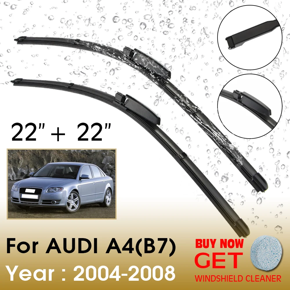 

Car Wiper Blade For Audi A4(B7) 22"+22" 2004-2008 Front Window Washer Windscreen Windshield Wipers Blades Accessories