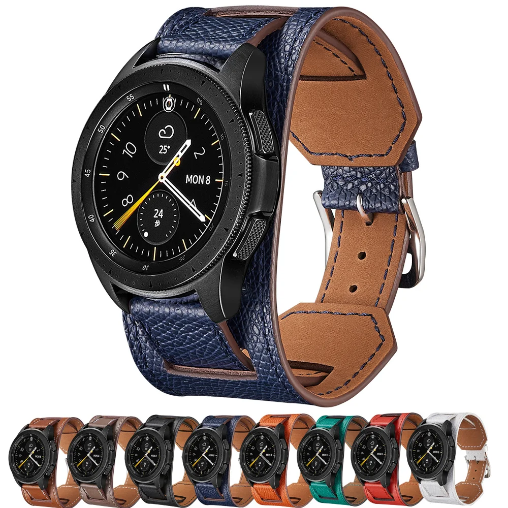 Ремешок из натуральной кожи для Samsung Galaxy Watch 4 classic active 2 Gear S3 Браслет-манжета huawei watch
