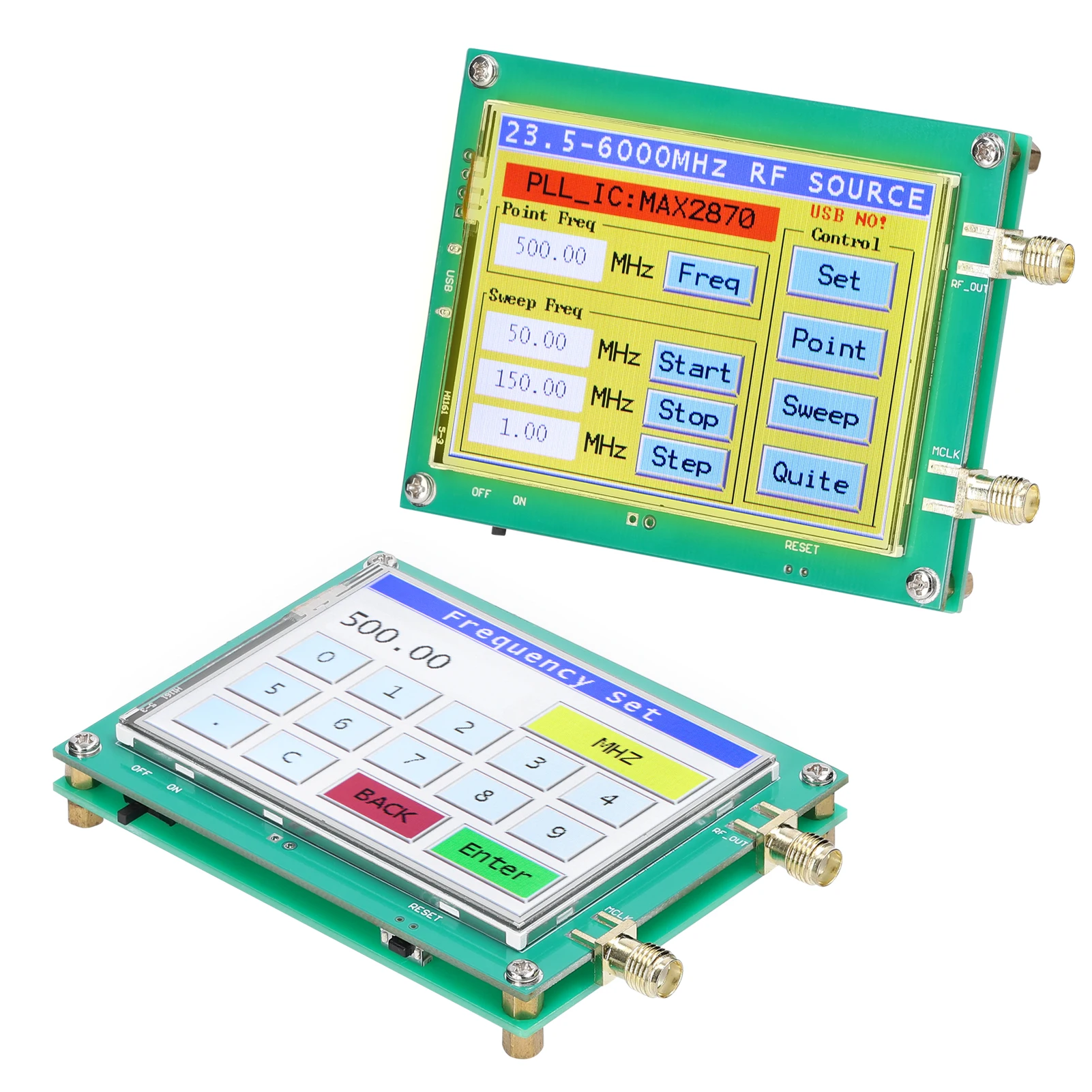 

23.5-6000MHz Signal Generator 0.5PPM Low Noise Signal Source VCO frequency sweep LCD Touchable Screen PC Software Control