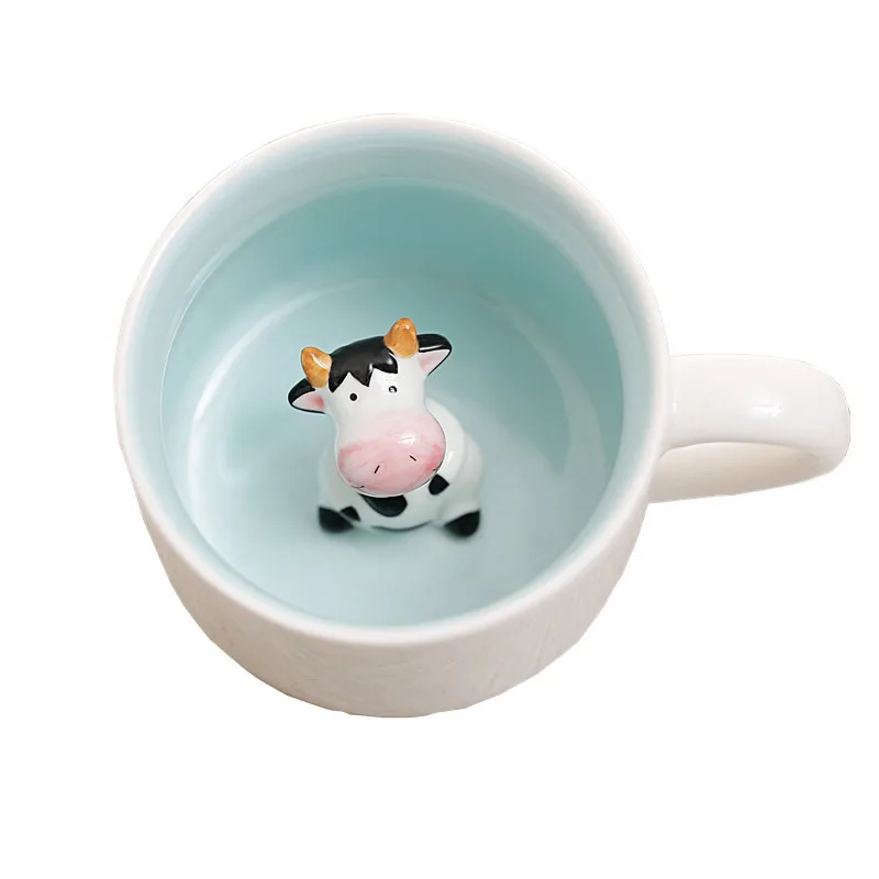 

400ml Cute Animal Ceramic Mugs Cartoon Coffee Milk Tea Breakfast Cup Novelty Gifts Mugs Couple Pair of Water Glasses