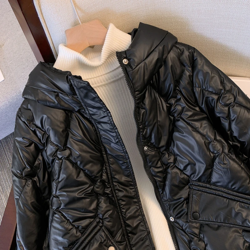 Down Cotton Clothes Women Short 2023 Winter Korea Fashion Warm Jacket Coat Hooded Coat enlarge