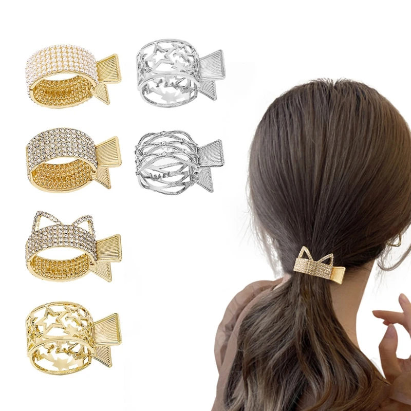 

New Pearl Rhinestone Hair Claws Girl High Ponytail Clip Fixed Hairpin Claw Clip Advanced Sense Hair Accessories Headwear