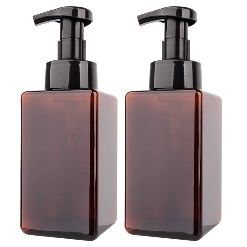 

2 Pack Foaming Soap Dispenser 15Oz Refillable Foam Liquid Hand Soap Empty Plastic Pump Bottle Container - 450Ml