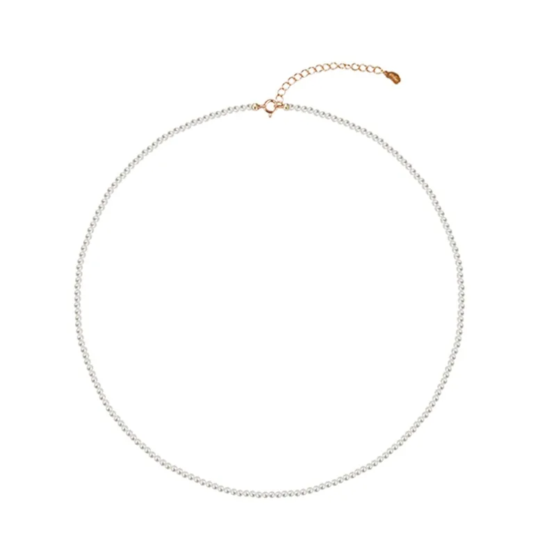 Popular 2mm Ultra-Fine Pearl Necklace Women Summer Design Sense 2024 New Small Rice Grain Choker Double Layer